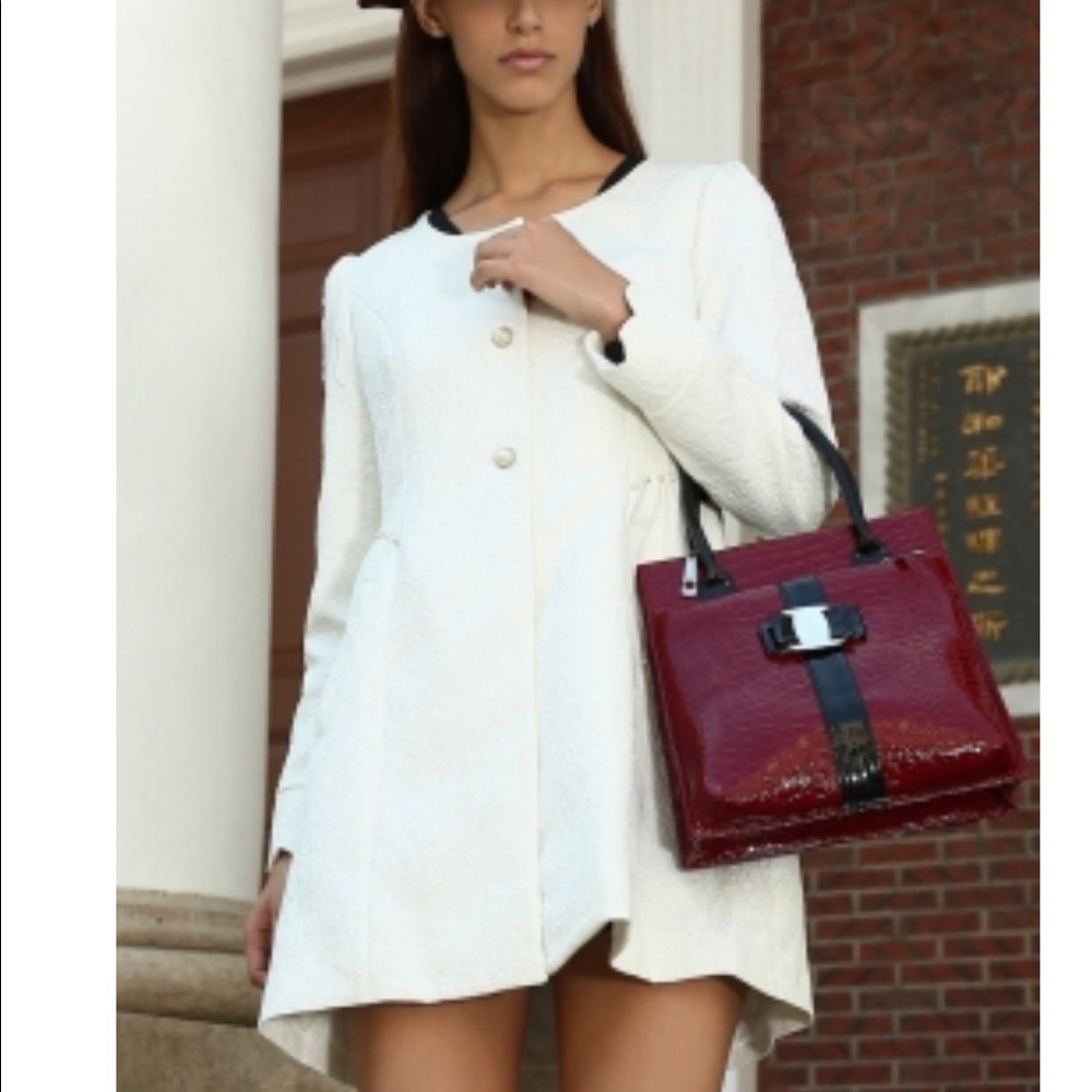 White jacquard jacket classic nwt new with tags